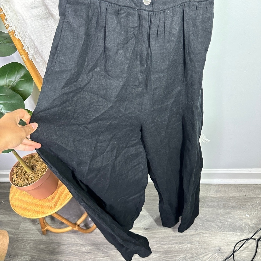 Madewell Black Linen Jumpsuit sz 4 - Picture 5 of 7
